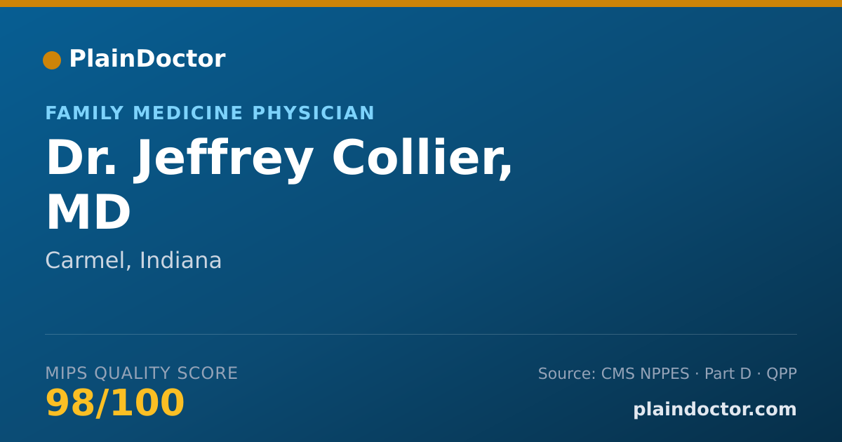 Shareable card for Jeffrey Collier, MD - Family Medicine Physician, Carmel, IN