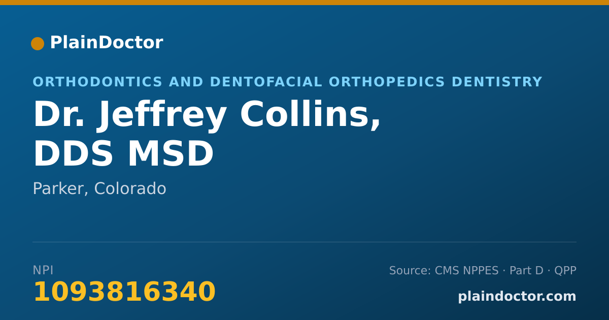 Shareable card for Jeffrey Collins, DDS MSD - Orthodontics and Dentofacial Orthopedics Dentistry, Parker, CO