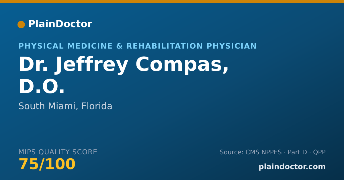 Shareable card for Jeffrey Compas, D.O. - Physical Medicine & Rehabilitation Physician, South Miami, FL