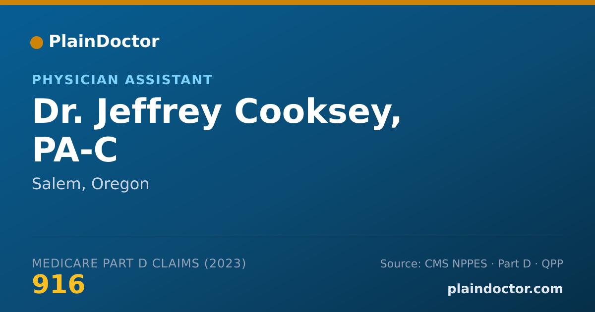 Shareable card for Jeffrey Cooksey, PA-C - Physician Assistant, Salem, OR
