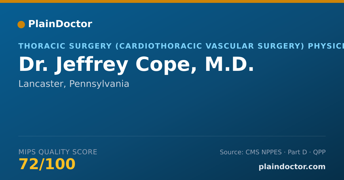 Shareable card for Jeffrey Cope, M.D. - Thoracic Surgery (Cardiothoracic Vascular Surgery) Physician, Lancaster, PA