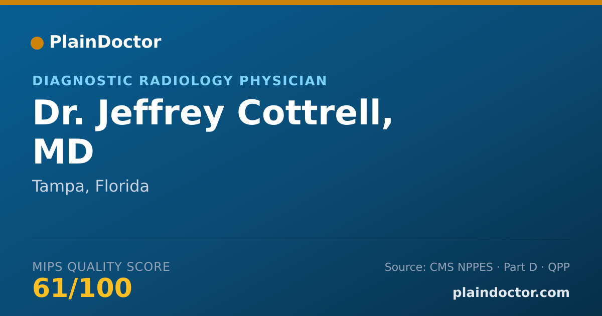 Shareable card for Jeffrey Cottrell, MD - Diagnostic Radiology Physician, Tampa, FL