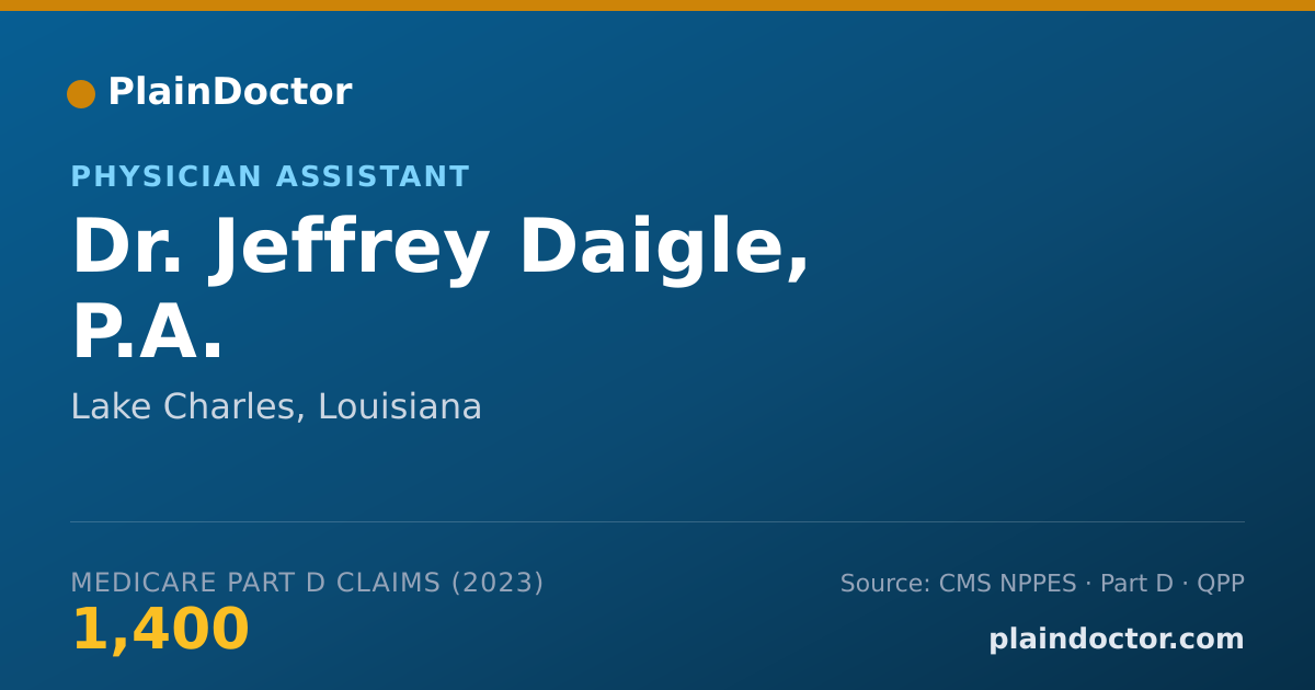Shareable card for Jeffrey Daigle, P.A. - Physician Assistant, Lake Charles, LA