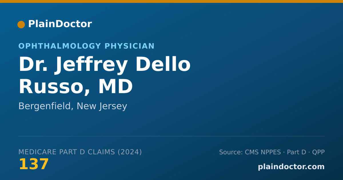 Shareable card for Jeffrey Dello Russo, MD - Ophthalmology Physician, Bergenfield, NJ