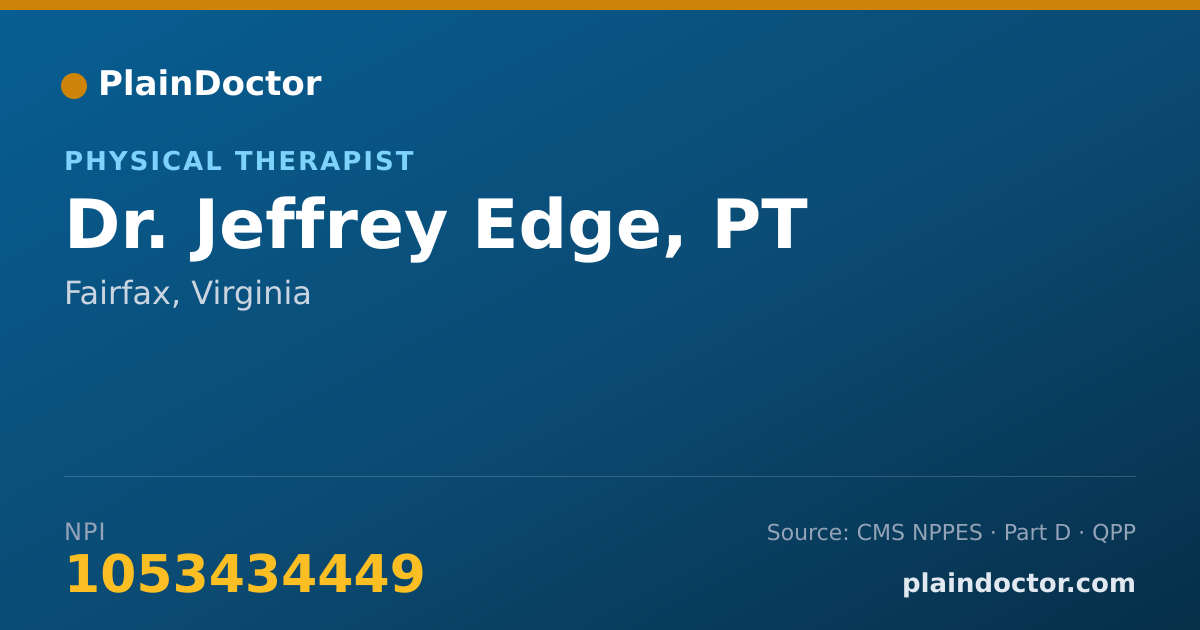 Shareable card for Jeffrey Edge, PT - Physical Therapist, Fairfax, VA
