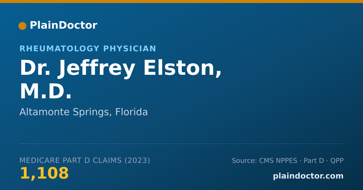 Shareable card for Jeffrey Elston, M.D. - Rheumatology Physician, Altamonte Springs, FL
