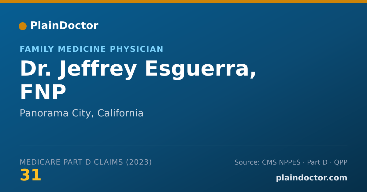 Shareable card for Jeffrey Esguerra, FNP - Family Medicine Physician, Panorama City, CA