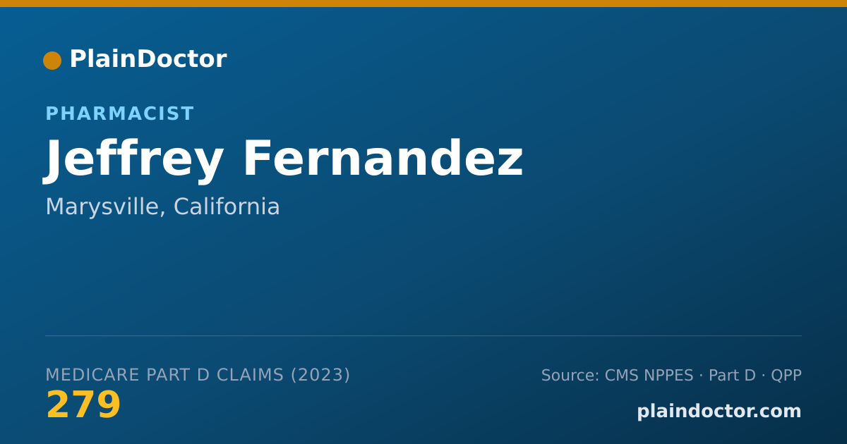 Shareable card for Jeffrey Fernandez - Pharmacist, Marysville, CA