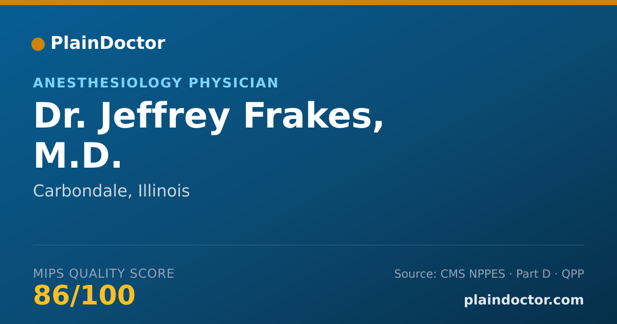 Shareable card for Jeffrey Frakes, M.D. - Anesthesiology Physician, Carbondale, IL