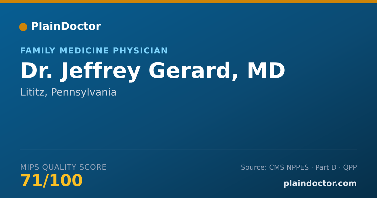 Shareable card for Jeffrey Gerard, MD - Family Medicine Physician, Lititz, PA