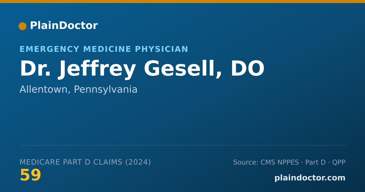 Shareable card for Jeffrey Gesell, DO - Emergency Medicine Physician, Allentown, PA