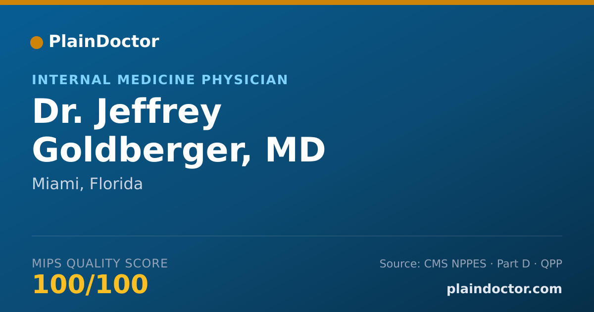 Shareable card for Jeffrey Goldberger, MD - Internal Medicine Physician, Miami, FL