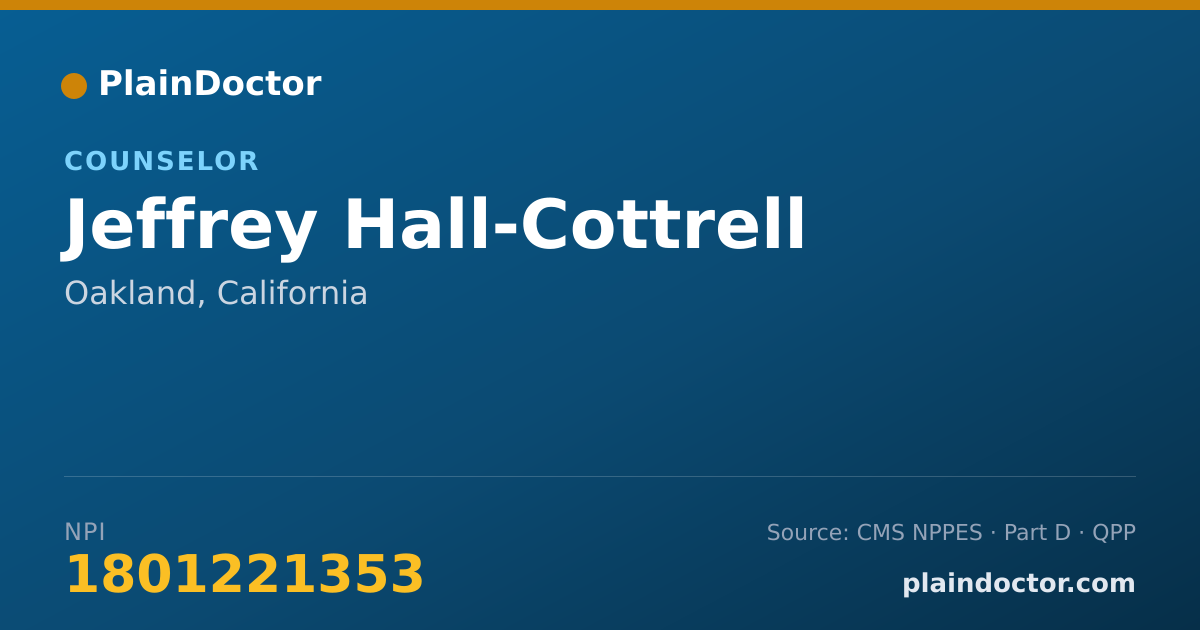 Shareable card for Jeffrey Hall-Cottrell - Counselor, Oakland, CA