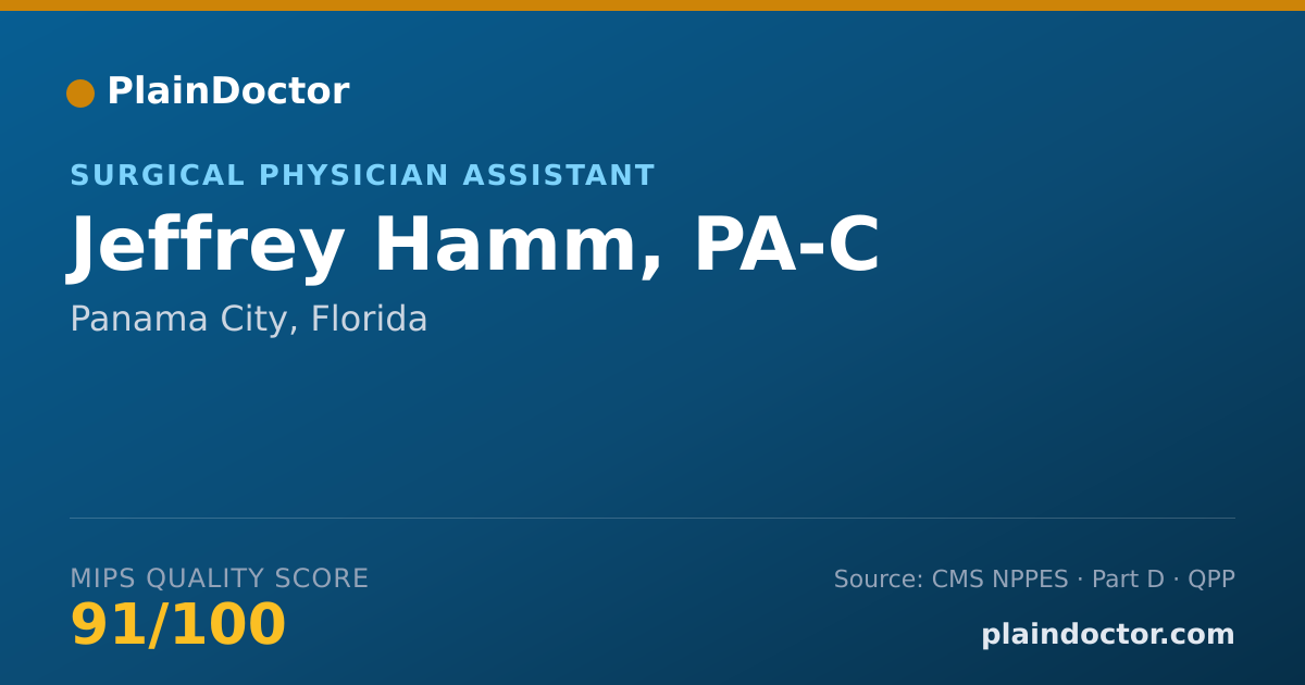 Shareable card for Jeffrey Hamm, PA-C - Surgical Physician Assistant, Panama City, FL