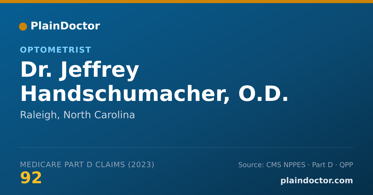 Shareable card for Jeffrey Handschumacher, O.D. - Optometrist, Raleigh, NC