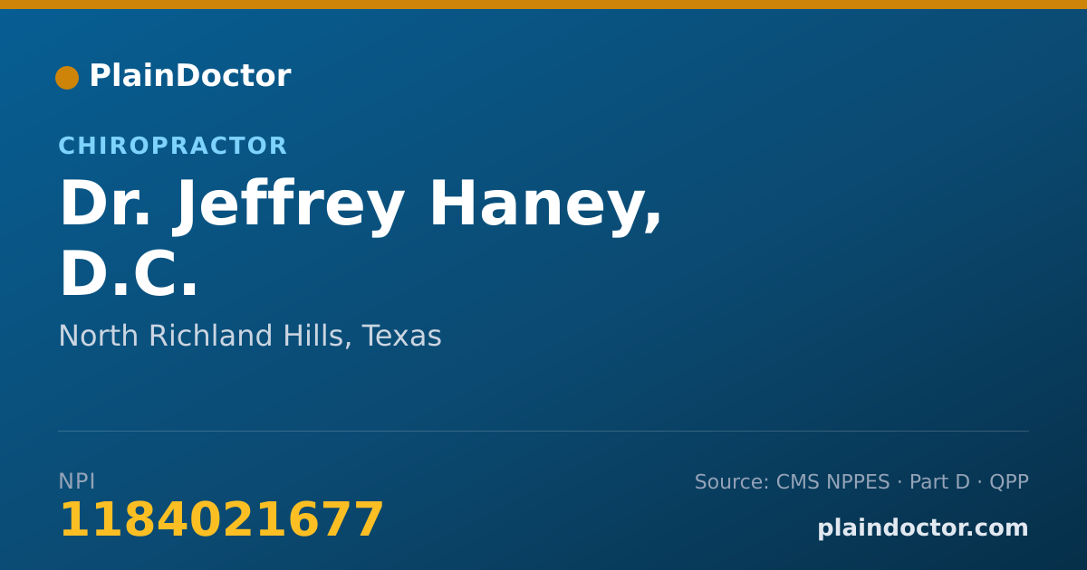 Shareable card for Jeffrey Haney, D.C. - Chiropractor, North Richland Hills, TX