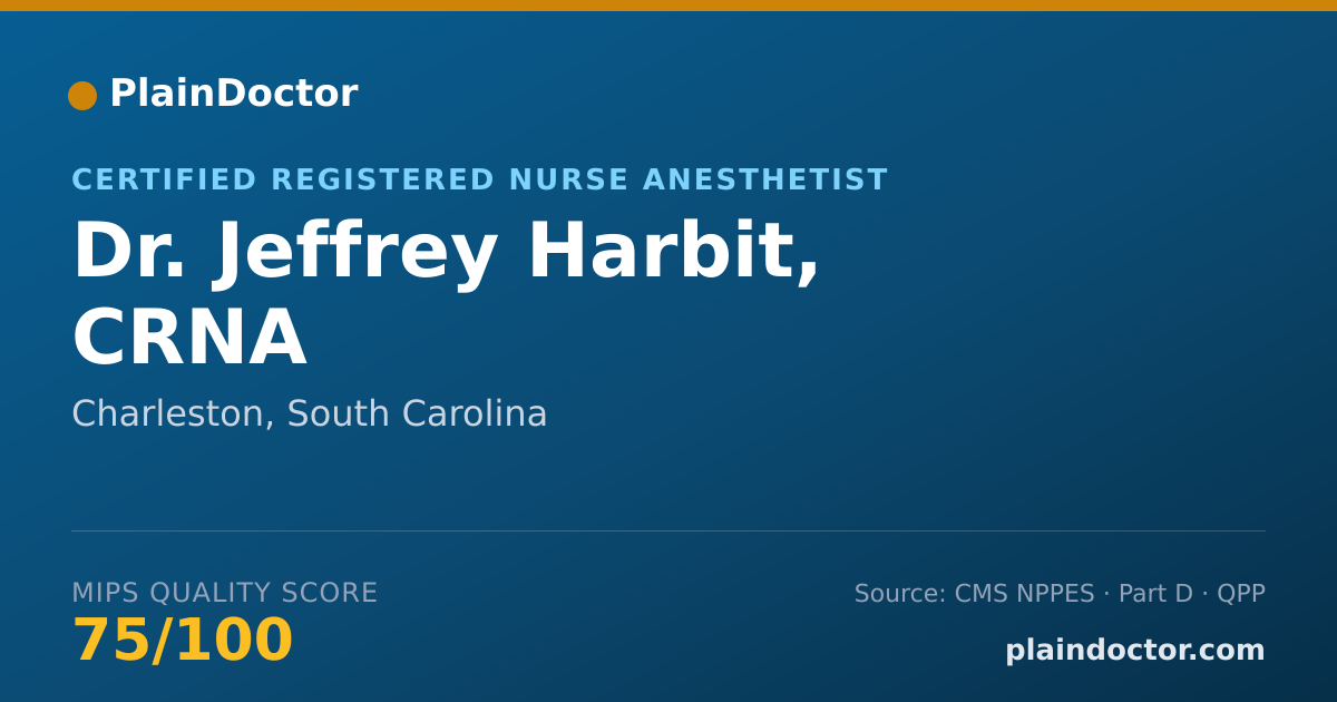 Shareable card for Jeffrey Harbit, CRNA - Certified Registered Nurse Anesthetist, Charleston, SC