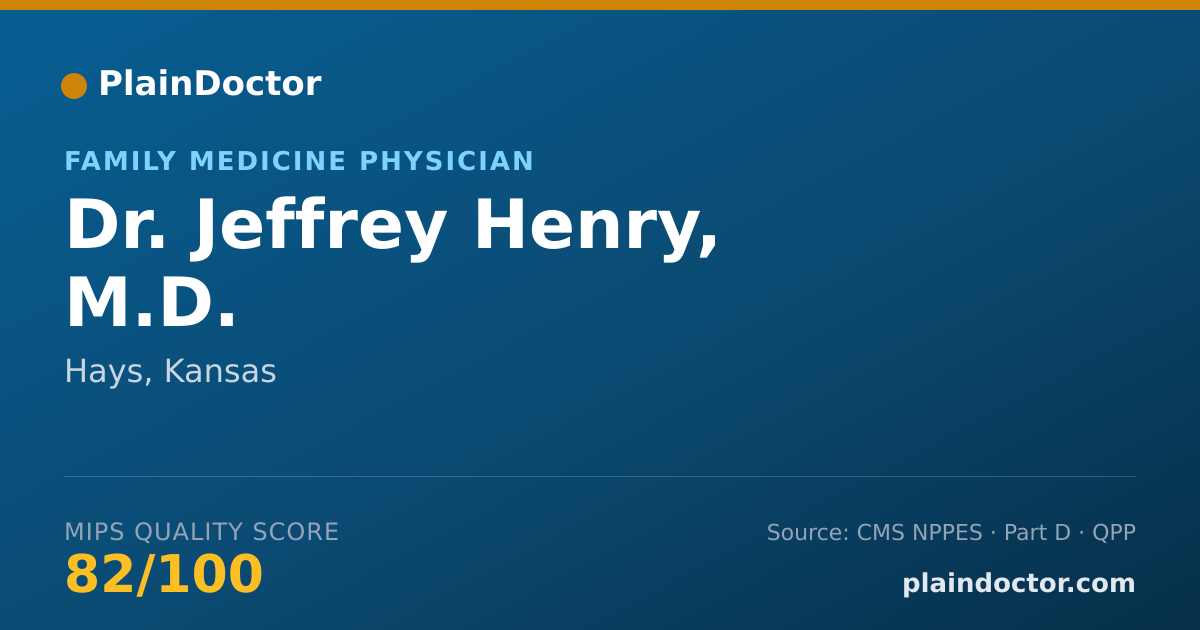 Shareable card for Jeffrey Henry, M.D. - Family Medicine Physician, Hays, KS