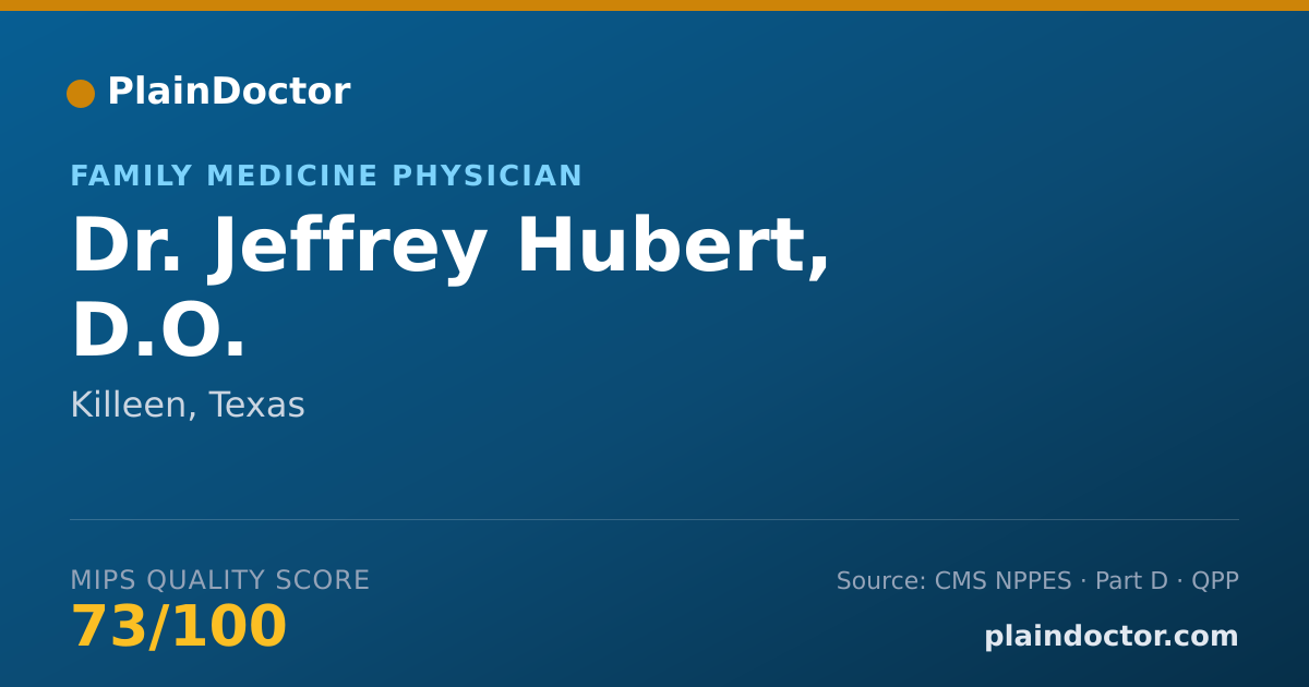 Shareable card for Jeffrey Hubert, D.O. - Family Medicine Physician, Killeen, TX