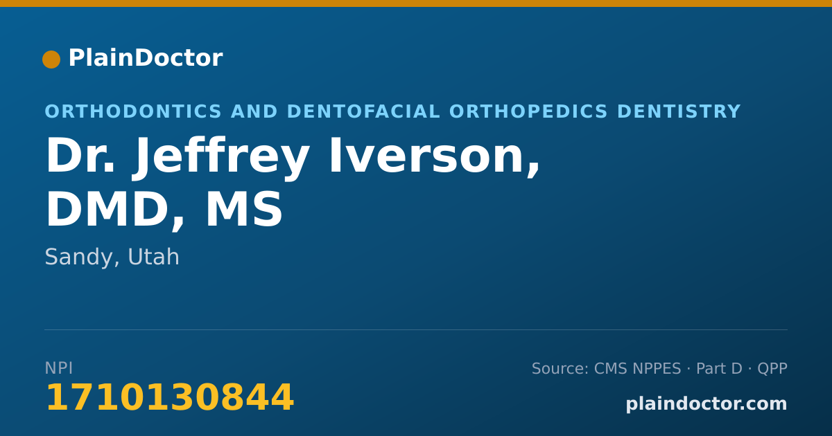 Shareable card for Jeffrey Iverson, DMD, MS - Orthodontics and Dentofacial Orthopedics Dentistry, Sandy, UT