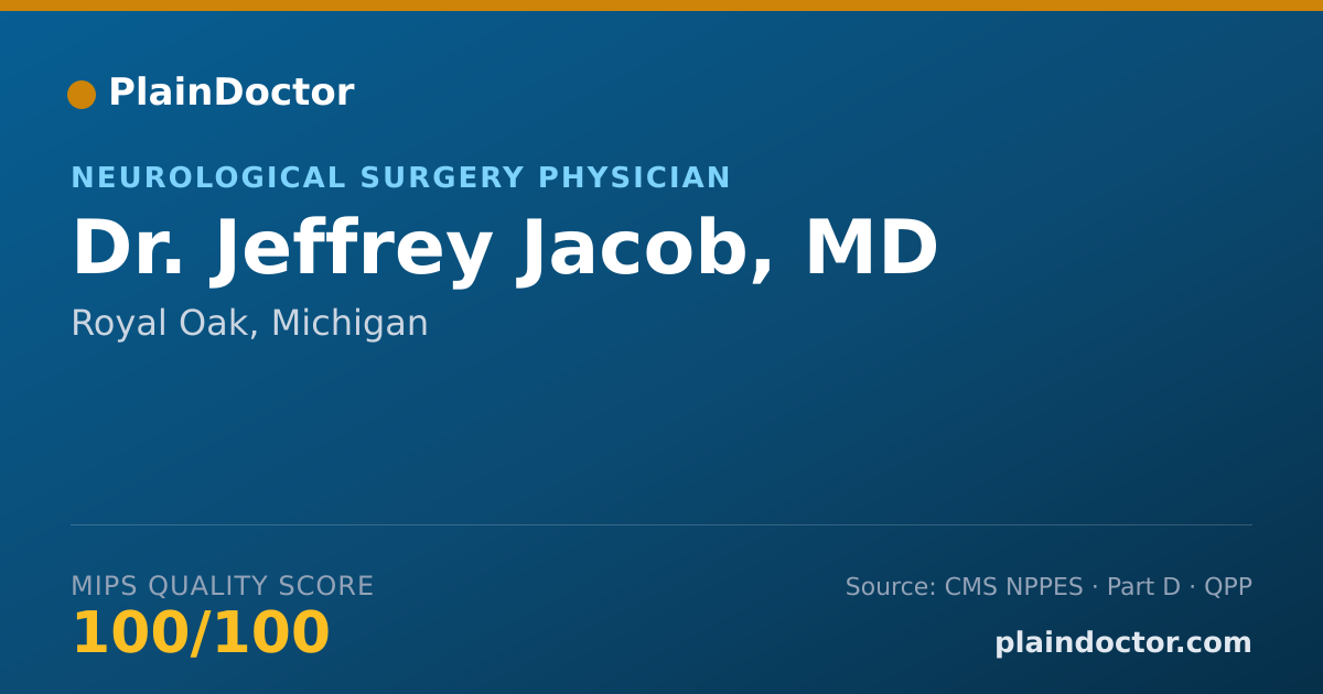 Shareable card for Jeffrey Jacob, MD - Neurological Surgery Physician, Royal Oak, MI