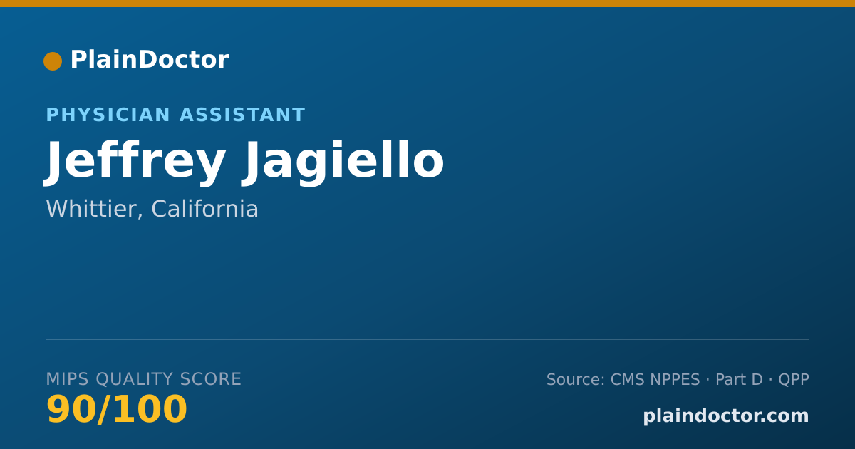 Shareable card for Jeffrey Jagiello - Physician Assistant, Whittier, CA
