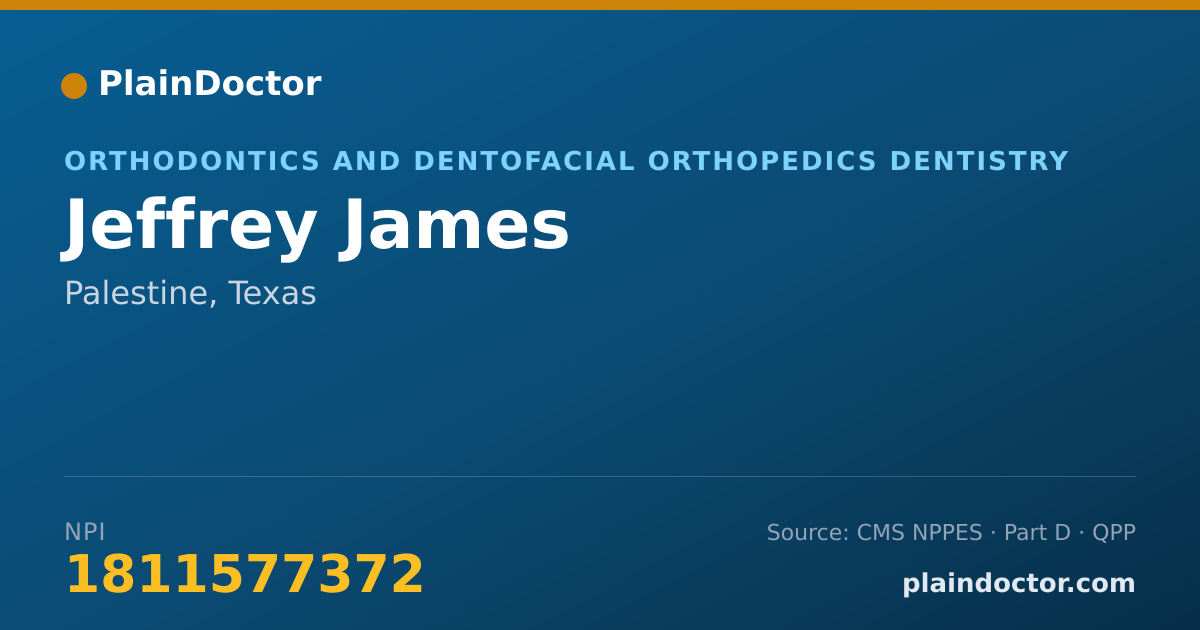 Shareable card for Jeffrey James - Orthodontics and Dentofacial Orthopedics Dentistry, Palestine, TX