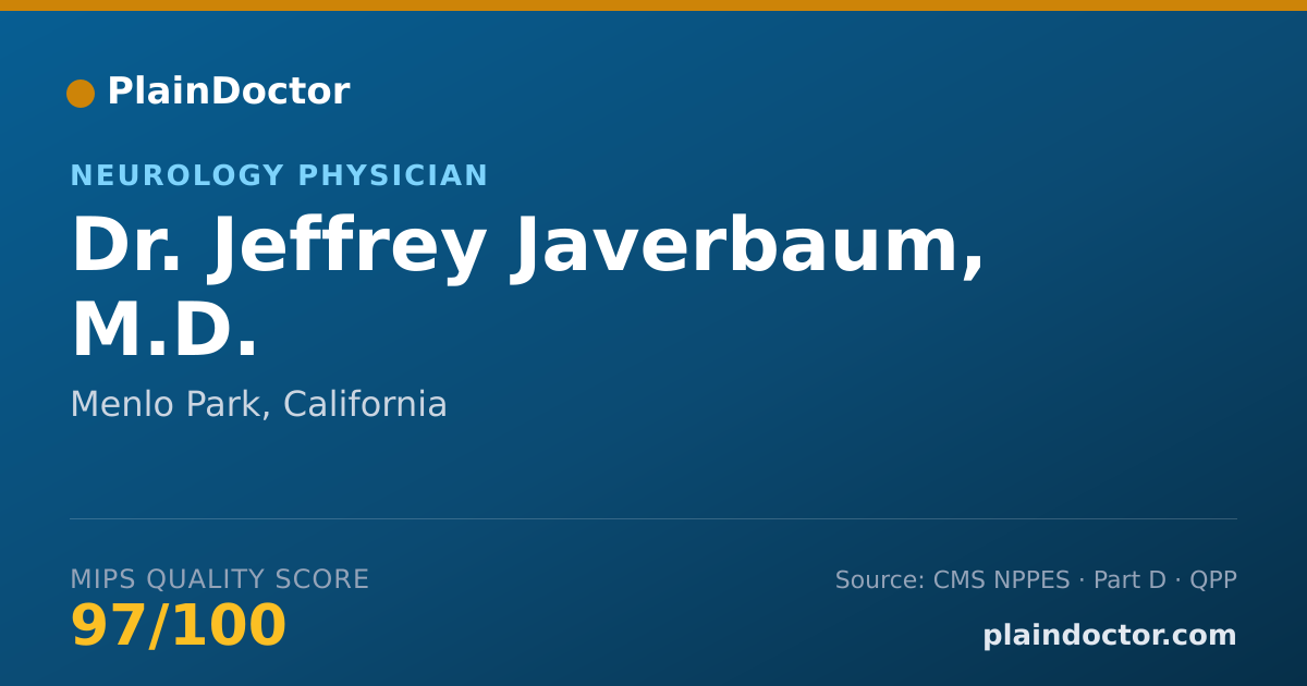 Shareable card for Jeffrey Javerbaum, M.D. - Neurology Physician, Menlo Park, CA