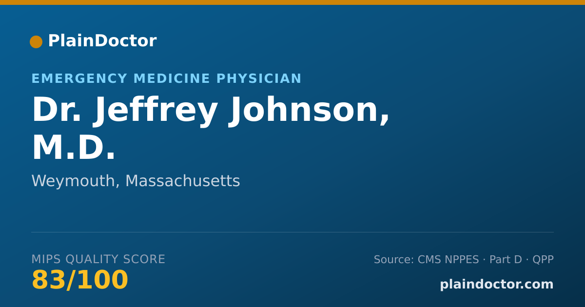 Shareable card for Jeffrey Johnson, M.D. - Emergency Medicine Physician, Weymouth, MA