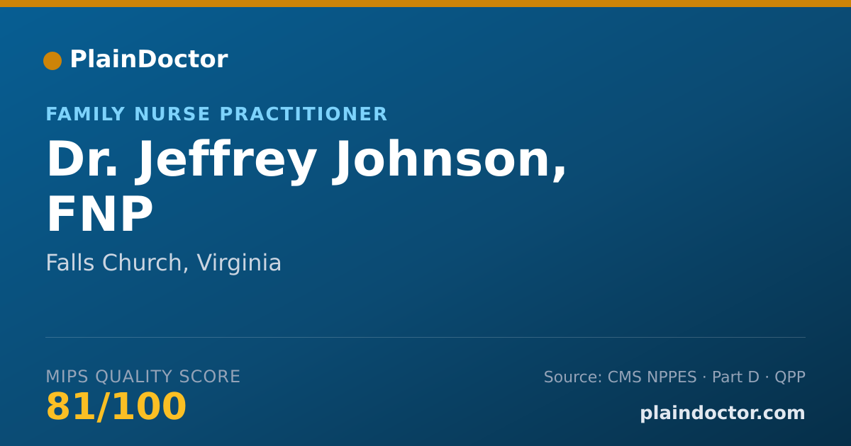 Shareable card for Jeffrey Johnson, FNP - Family Nurse Practitioner, Falls Church, VA