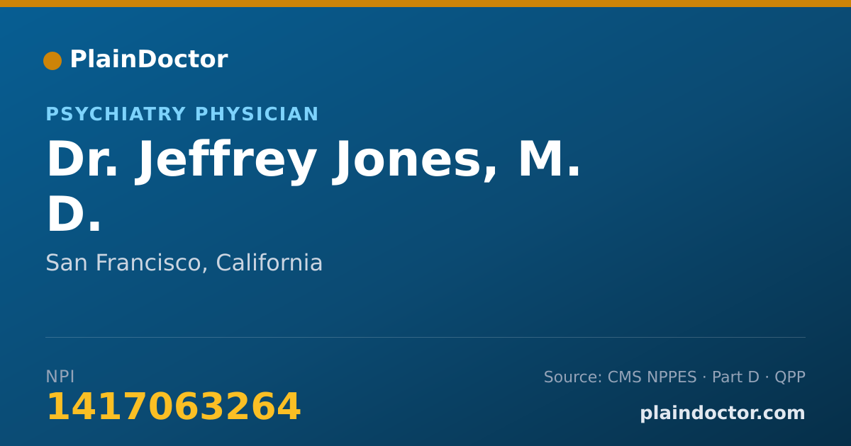 Shareable card for Jeffrey Jones, M. D. - Psychiatry Physician, San Francisco, CA