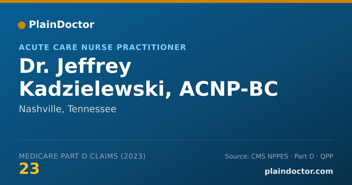 Shareable card for Jeffrey Kadzielewski, ACNP-BC - Acute Care Nurse Practitioner, Nashville, TN