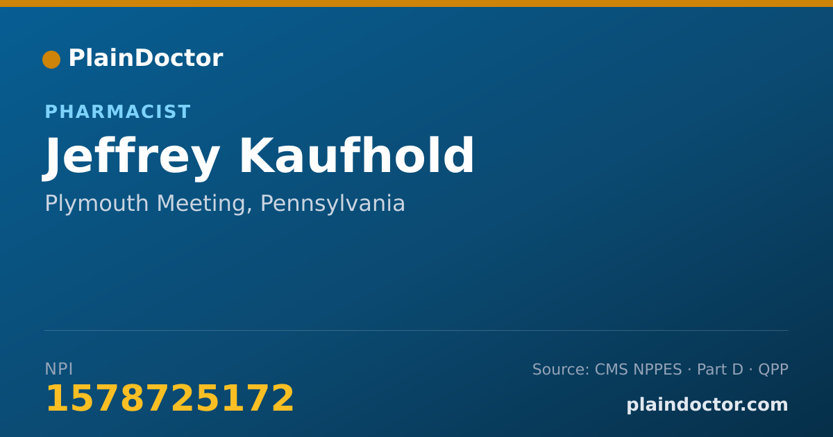 Shareable card for Jeffrey Kaufhold - Pharmacist, Plymouth Meeting, PA