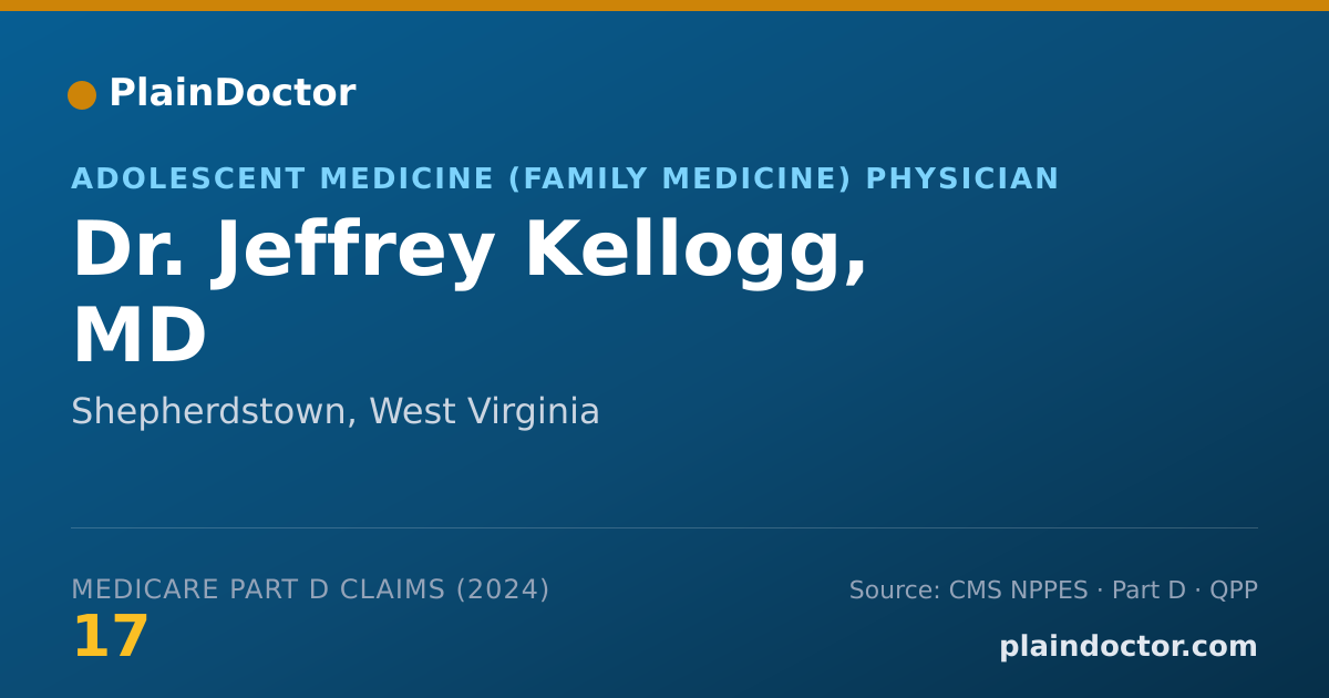 Shareable card for Jeffrey Kellogg, MD - Adolescent Medicine (Family Medicine) Physician, Shepherdstown, WV