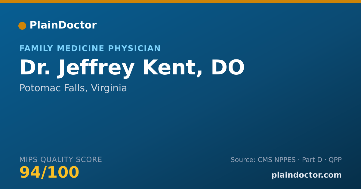 Shareable card for Jeffrey Kent, DO - Family Medicine Physician, Potomac Falls, VA