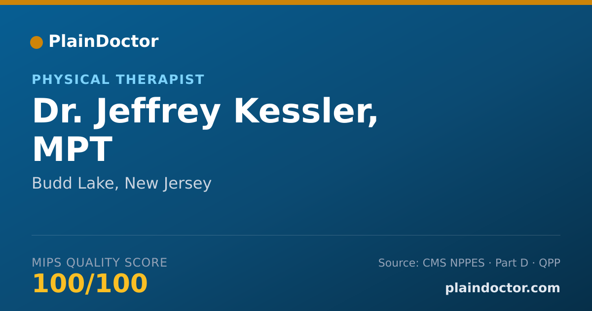 Shareable card for Jeffrey Kessler, MPT - Physical Therapist, Budd Lake, NJ