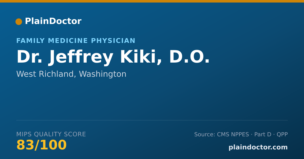 Shareable card for Jeffrey Kiki, D.O. - Family Medicine Physician, West Richland, WA
