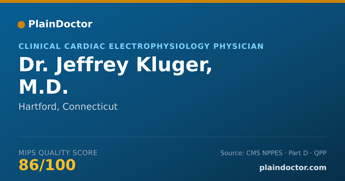 Shareable card for Jeffrey Kluger, M.D. - Clinical Cardiac Electrophysiology Physician, Hartford, CT