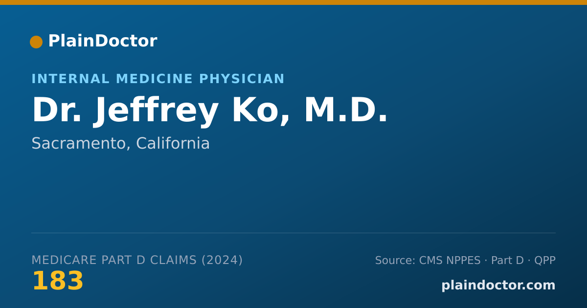 Shareable card for Jeffrey Ko, M.D. - Internal Medicine Physician, Sacramento, CA