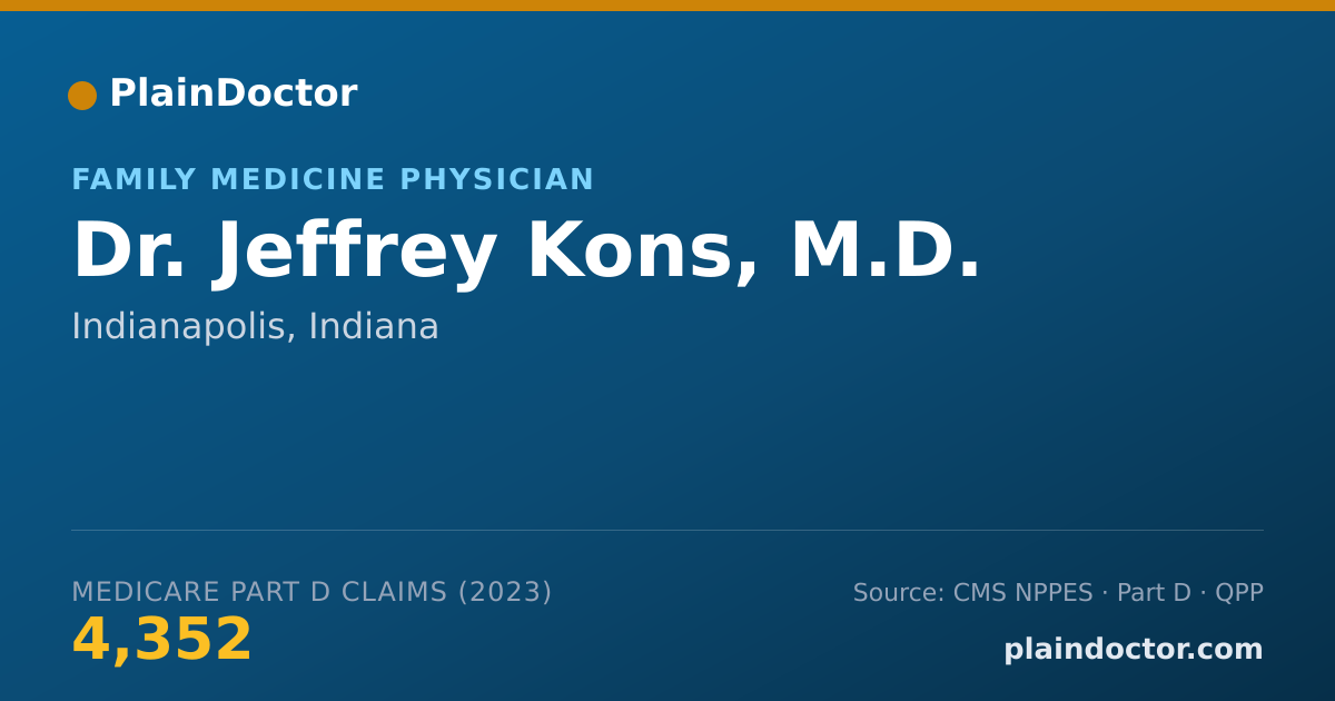 Shareable card for Jeffrey Kons, M.D. - Family Medicine Physician, Indianapolis, IN