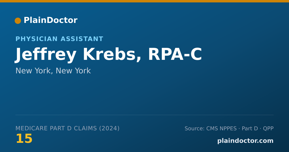 Shareable card for Jeffrey Krebs, RPA-C - Physician Assistant, New York, NY