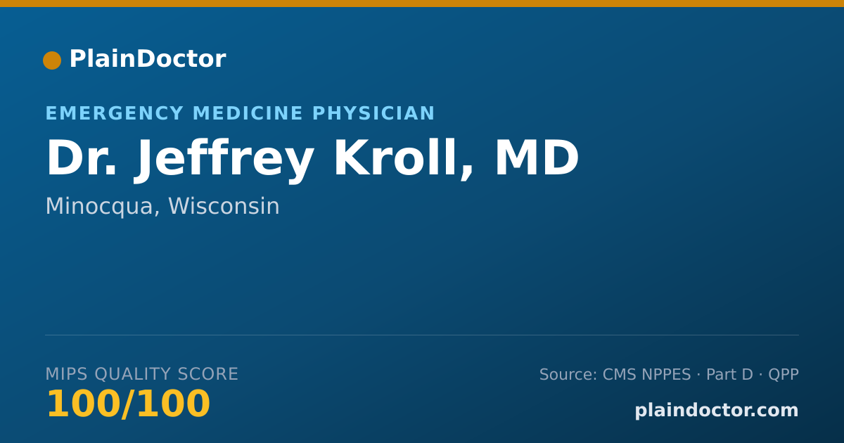 Shareable card for Jeffrey Kroll, MD - Emergency Medicine Physician, Minocqua, WI