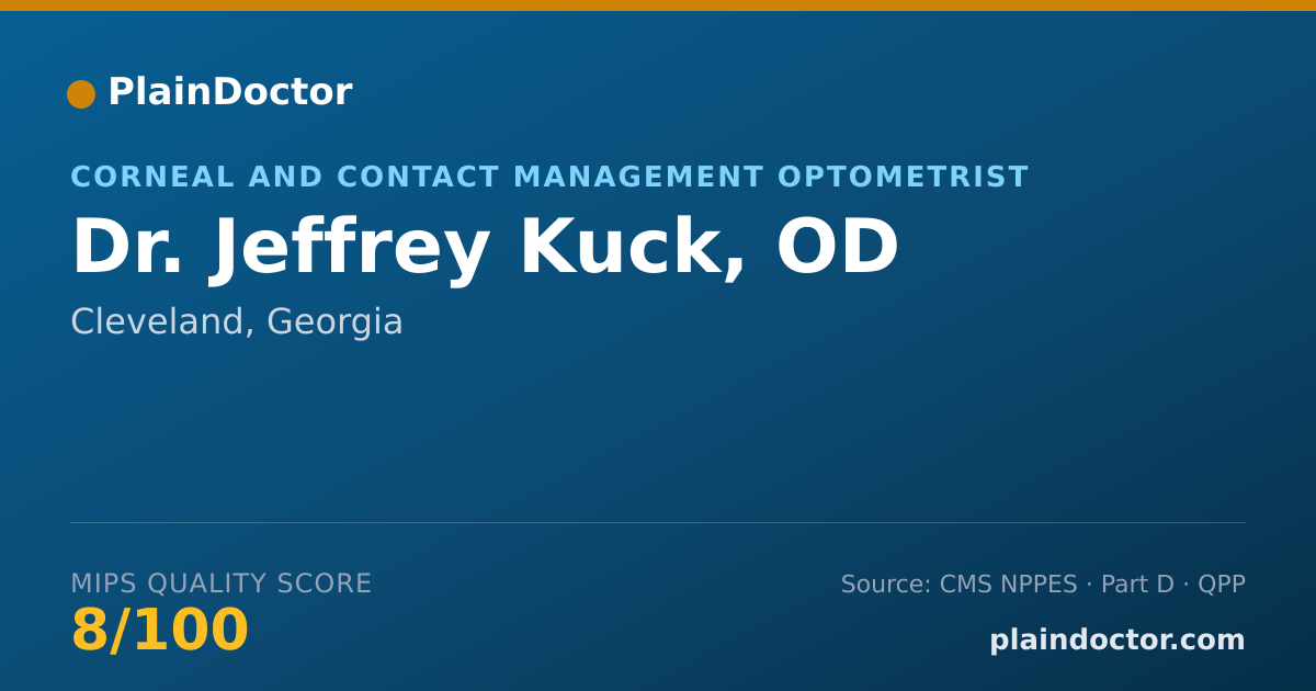 Shareable card for Jeffrey Kuck, OD - Corneal and Contact Management Optometrist, Cleveland, GA