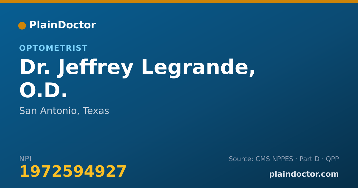 Shareable card for Jeffrey Legrande, O.D. - Optometrist, San Antonio, TX
