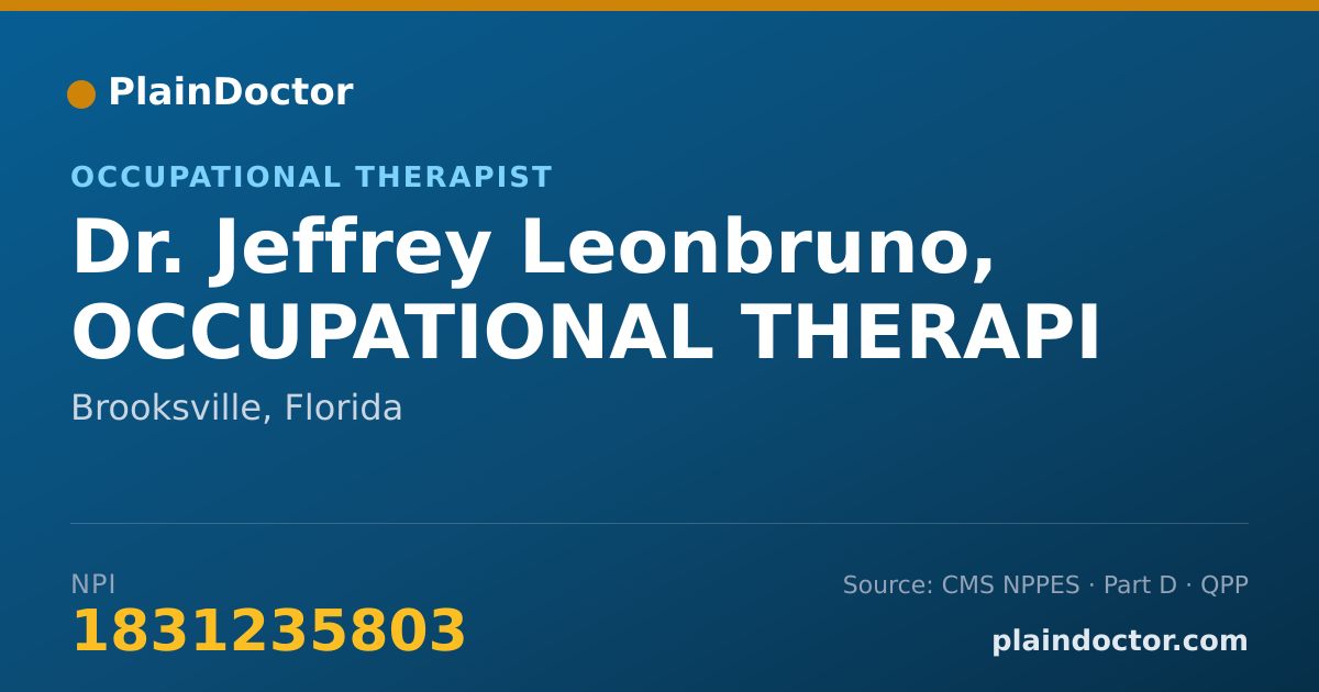 Shareable card for Jeffrey Leonbruno, OCCUPATIONAL THERAPI - Occupational Therapist, Brooksville, FL