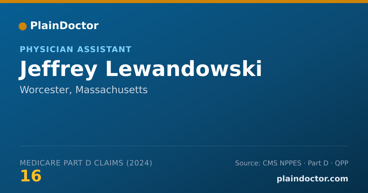 Shareable card for Jeffrey Lewandowski - Physician Assistant, Worcester, MA