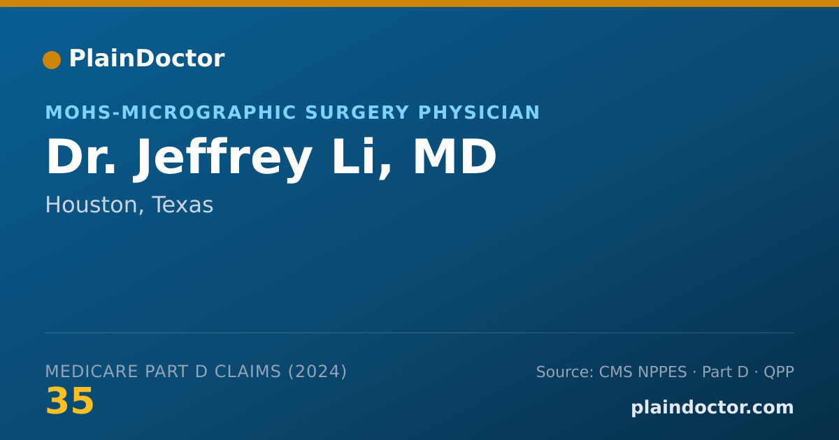 Shareable card for Jeffrey Li, MD - Dermatology Physician, Houston, TX