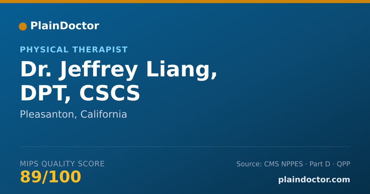 Shareable card for Jeffrey Liang, DPT, CSCS - Physical Therapist, Pleasanton, CA