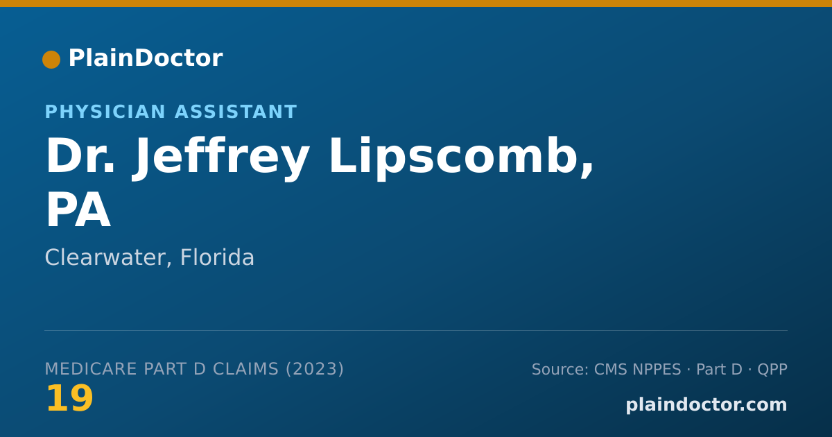 Shareable card for Jeffrey Lipscomb, PA - Physician Assistant, Clearwater, FL