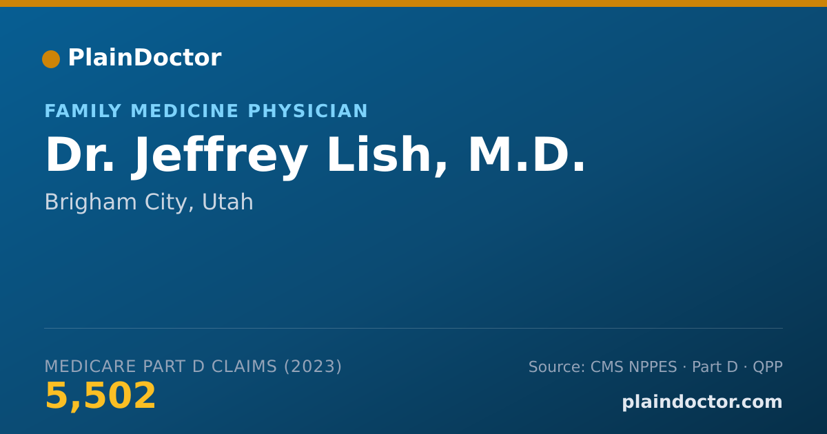 Shareable card for Jeffrey Lish, M.D. - Family Medicine Physician, Brigham City, UT